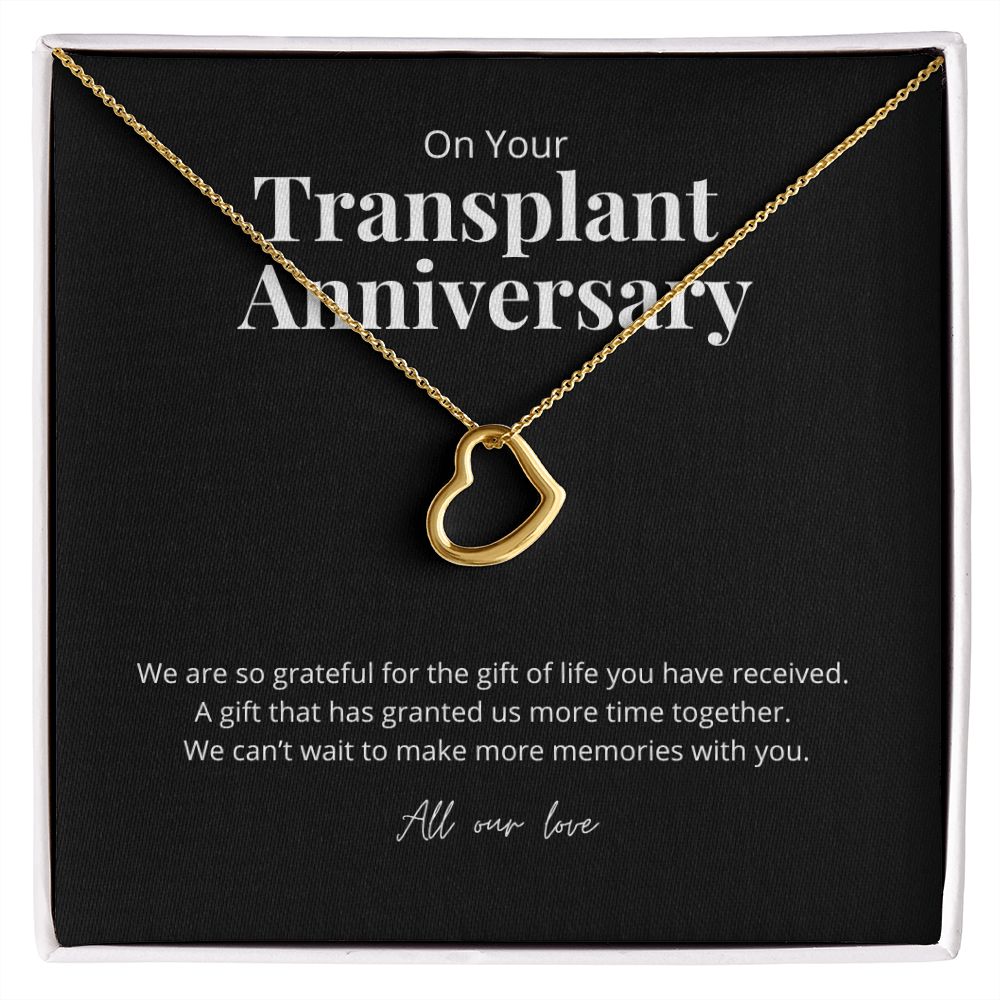Transplant Anniversary Dainty Heart Necklace