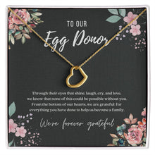 Load image into Gallery viewer, Egg Donor IVF Gift Dainty Heart Necklace
