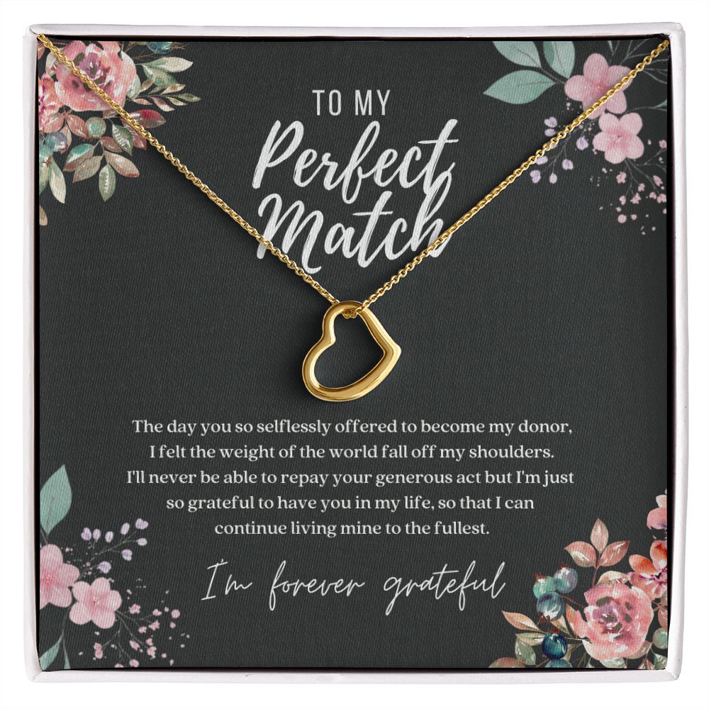 Perfect Match Donor Dainty Heart Necklace