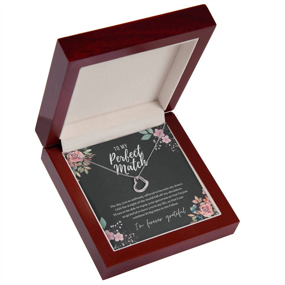 Perfect Match Donor Dainty Heart Necklace