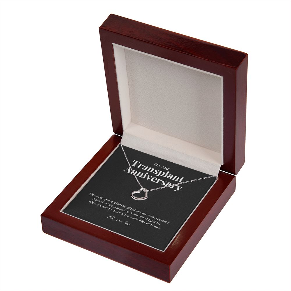 Transplant Anniversary Dainty Heart Necklace