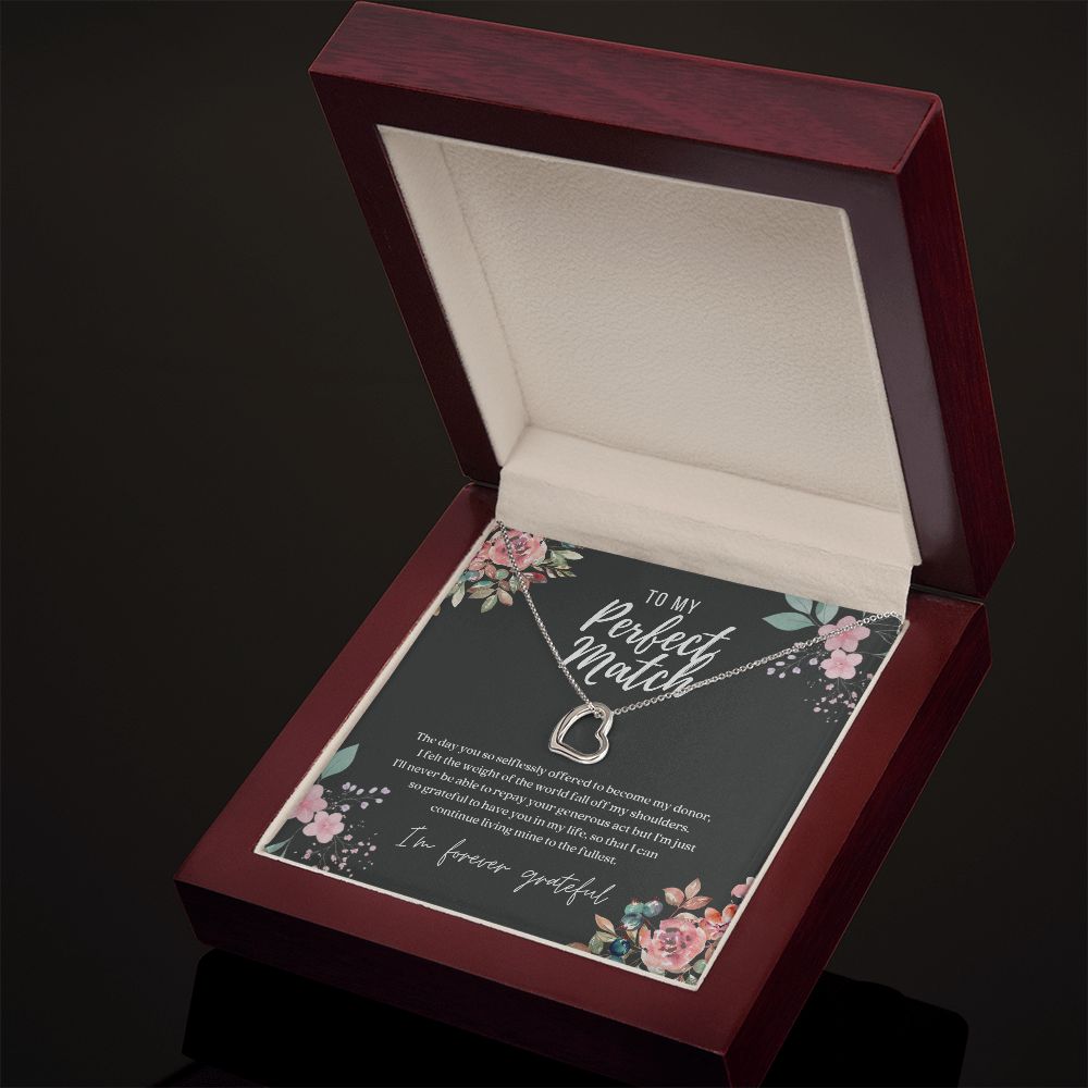 Perfect Match Donor Dainty Heart Necklace