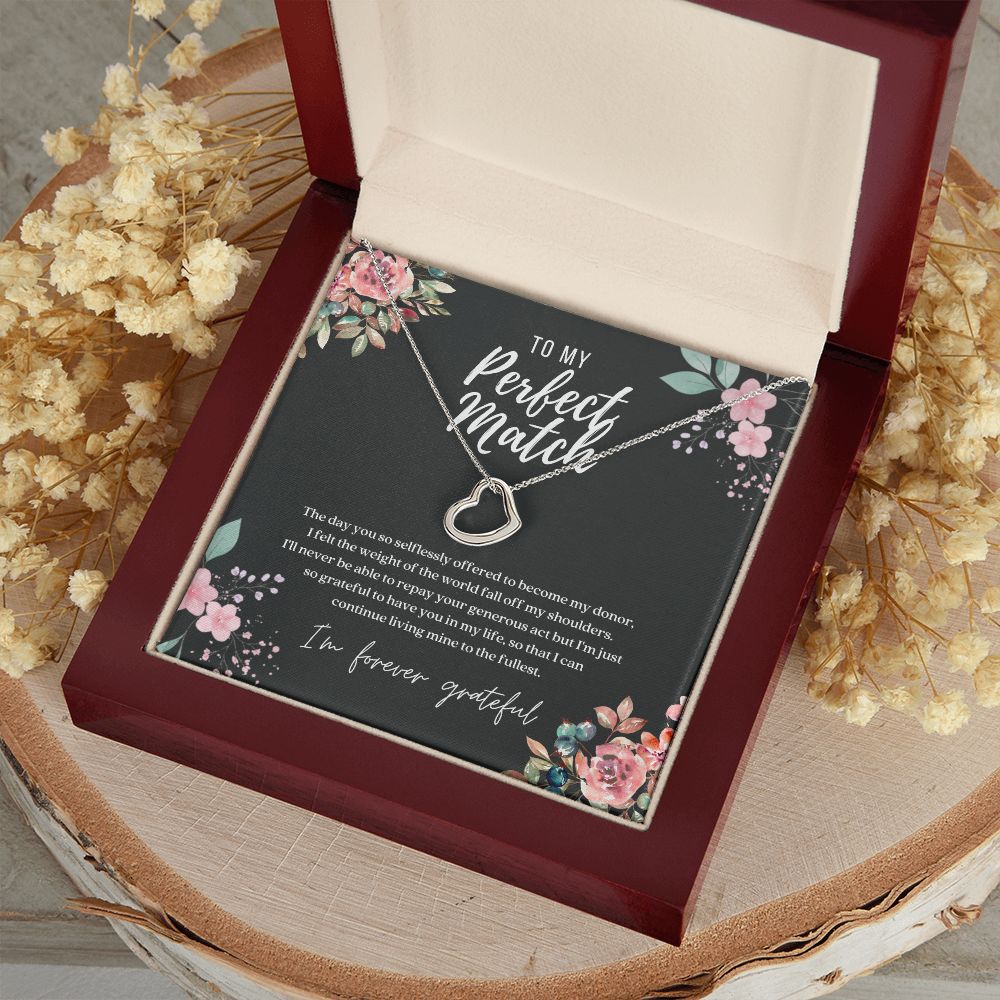 Perfect Match Donor Dainty Heart Necklace