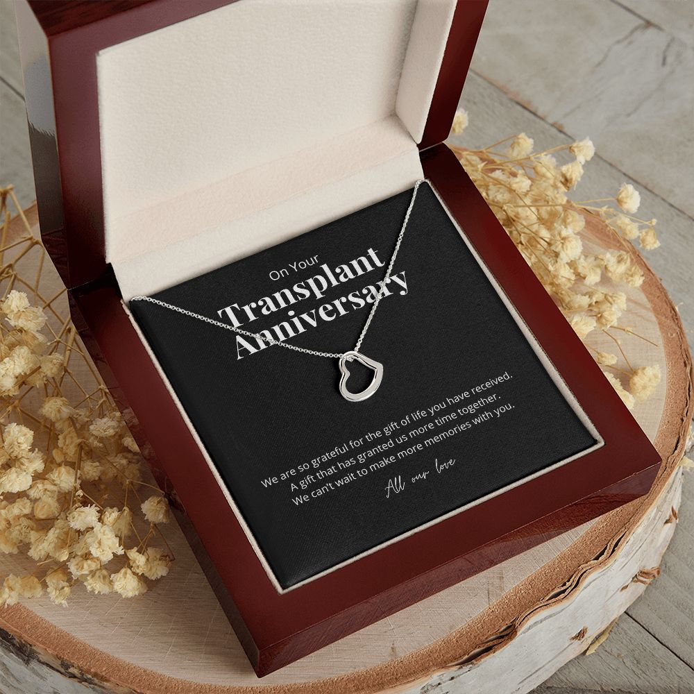 Transplant Anniversary Dainty Heart Necklace