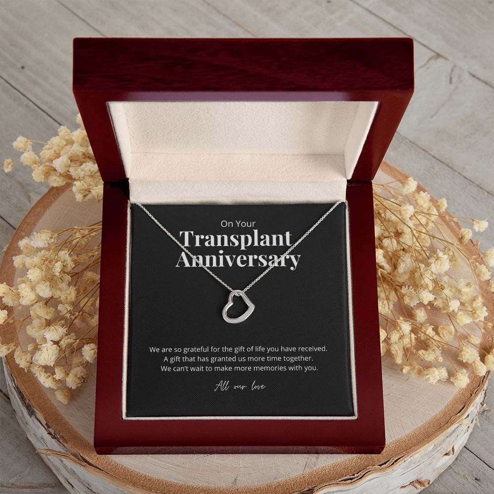 Transplant Anniversary Dainty Heart Necklace