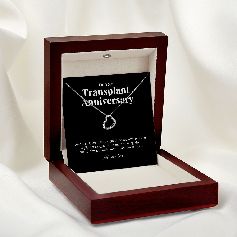 Transplant Anniversary Dainty Heart Necklace