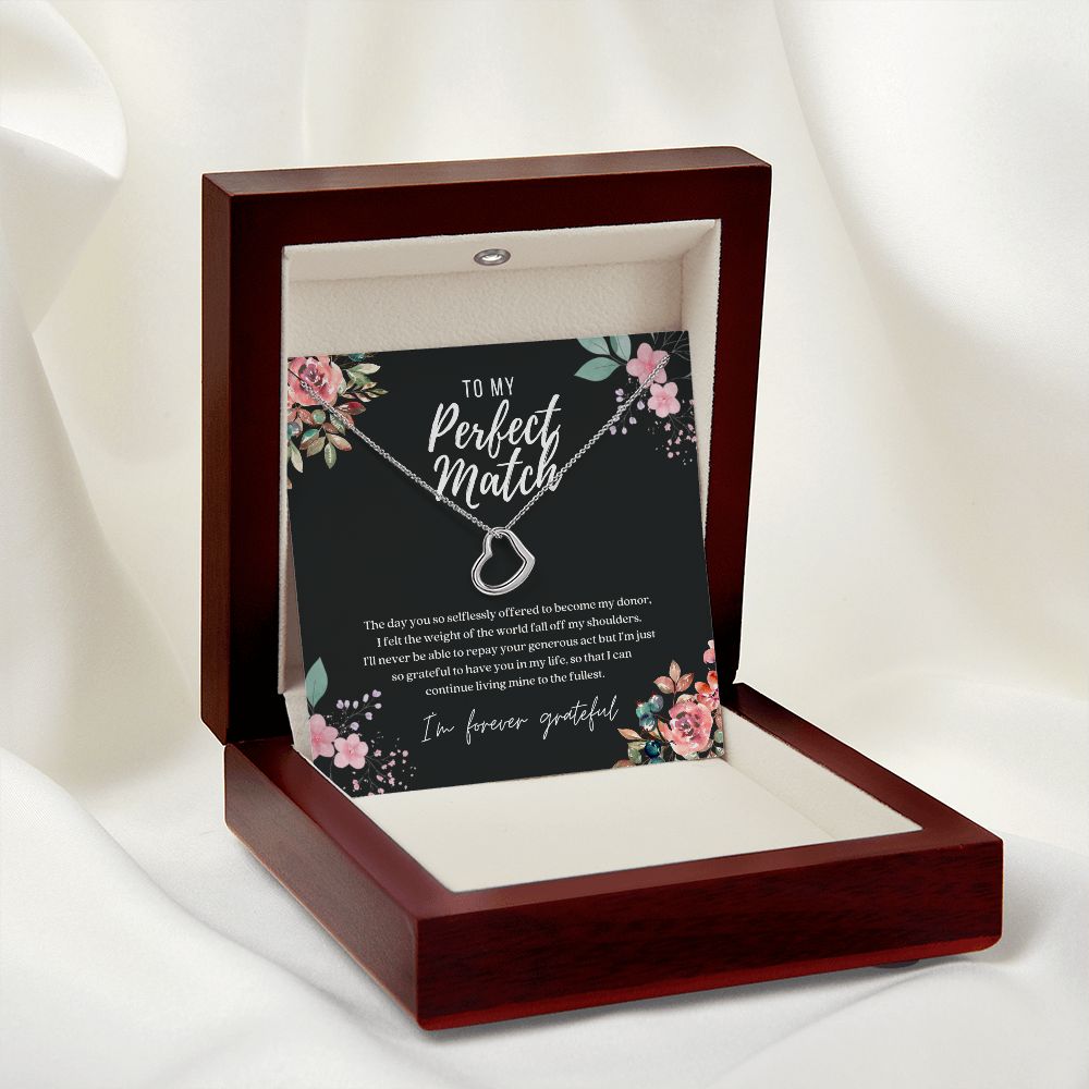 Perfect Match Donor Dainty Heart Necklace