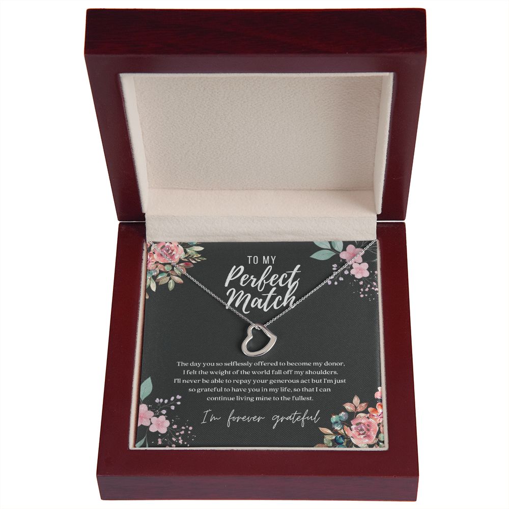 Perfect Match Donor Dainty Heart Necklace