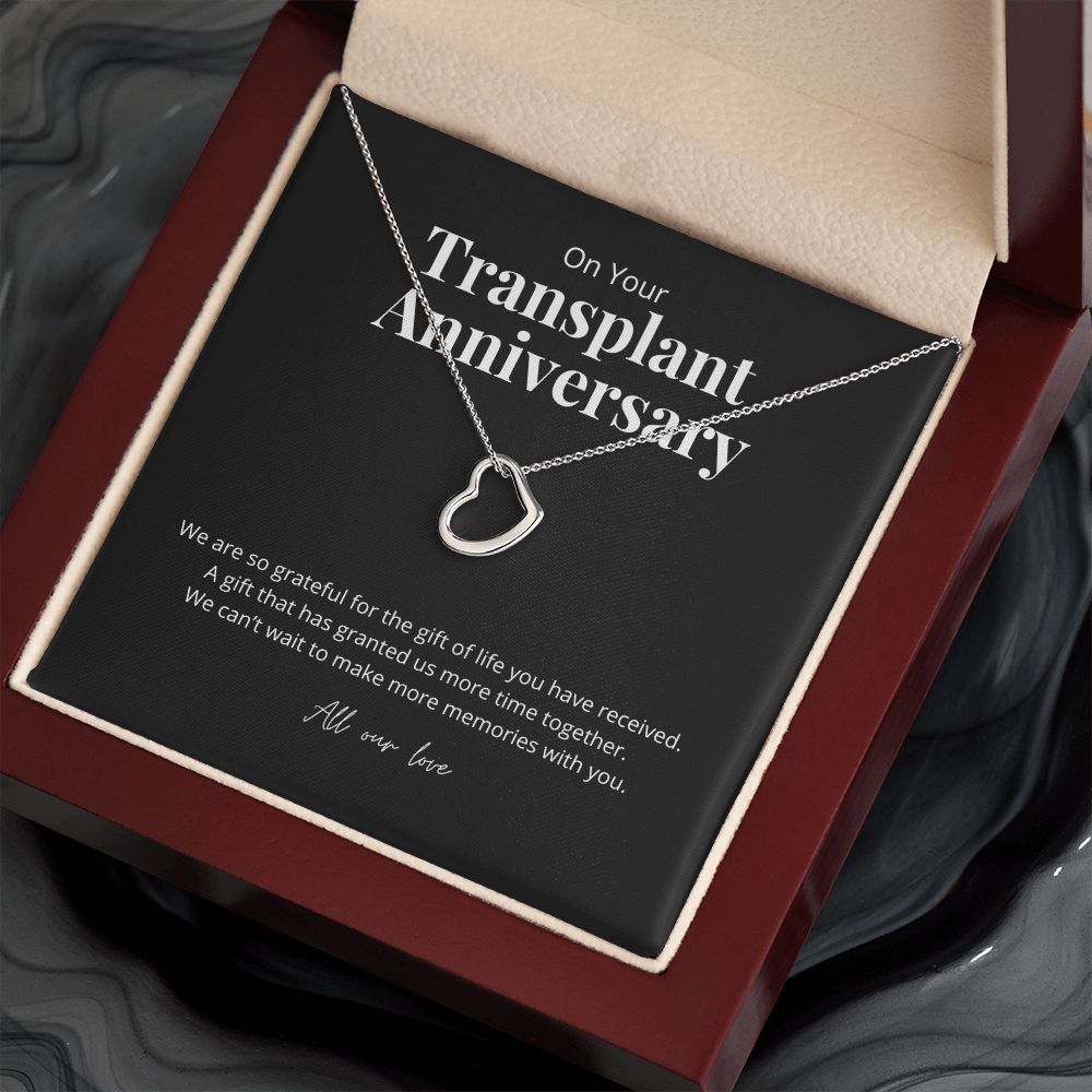 Transplant Anniversary Dainty Heart Necklace