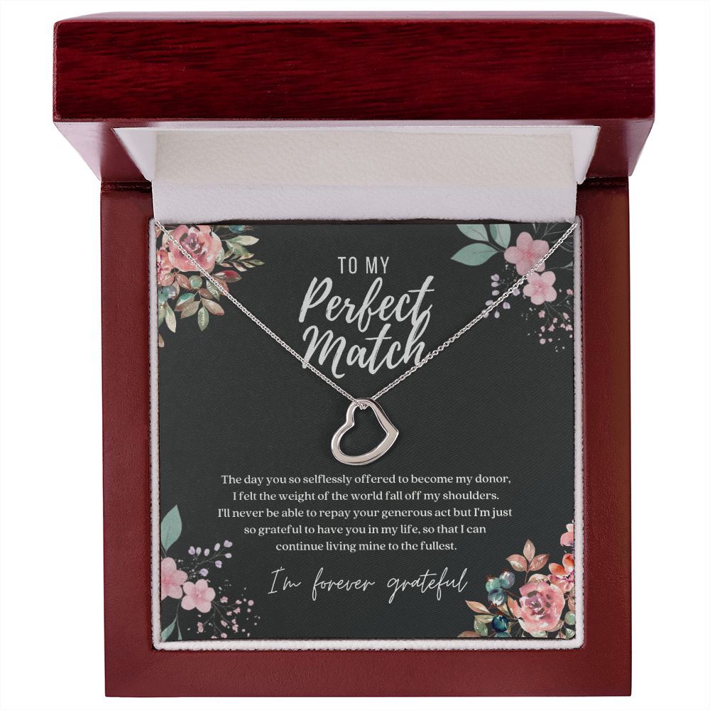 Perfect Match Donor Dainty Heart Necklace