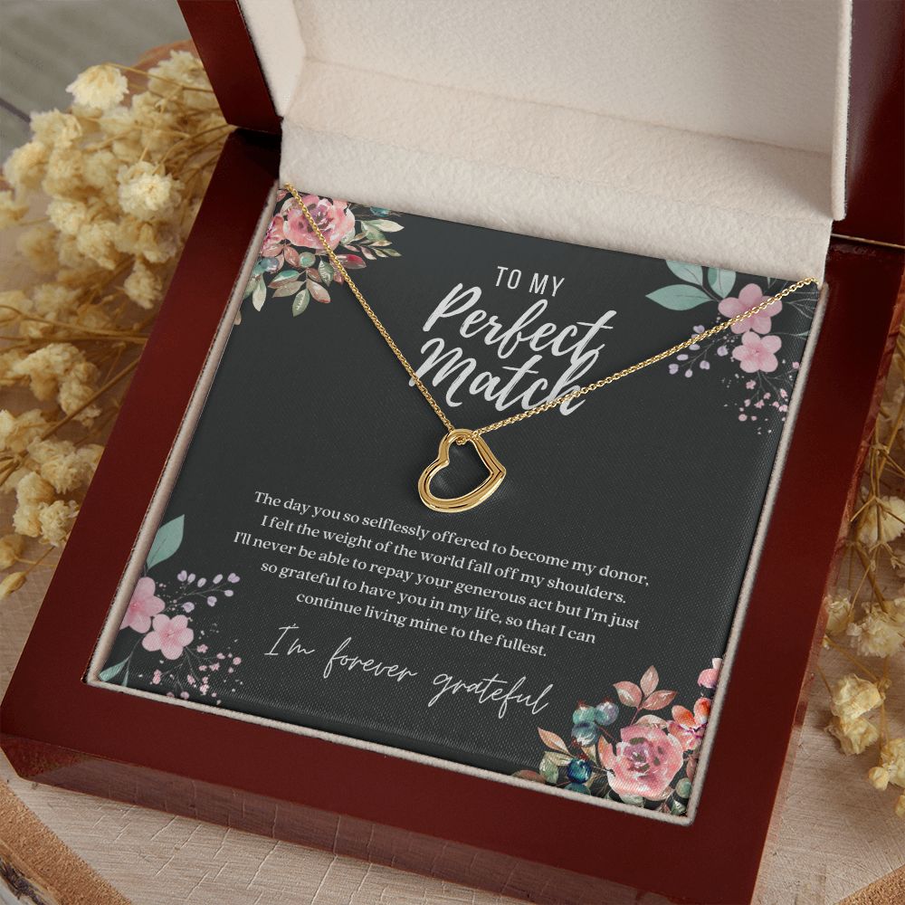 Perfect Match Donor Dainty Heart Necklace