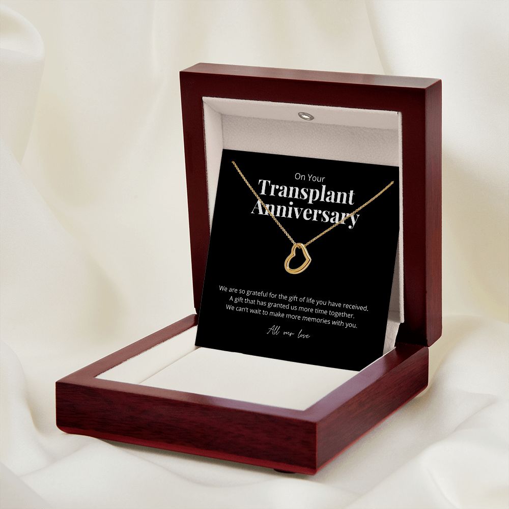 Transplant Anniversary Dainty Heart Necklace