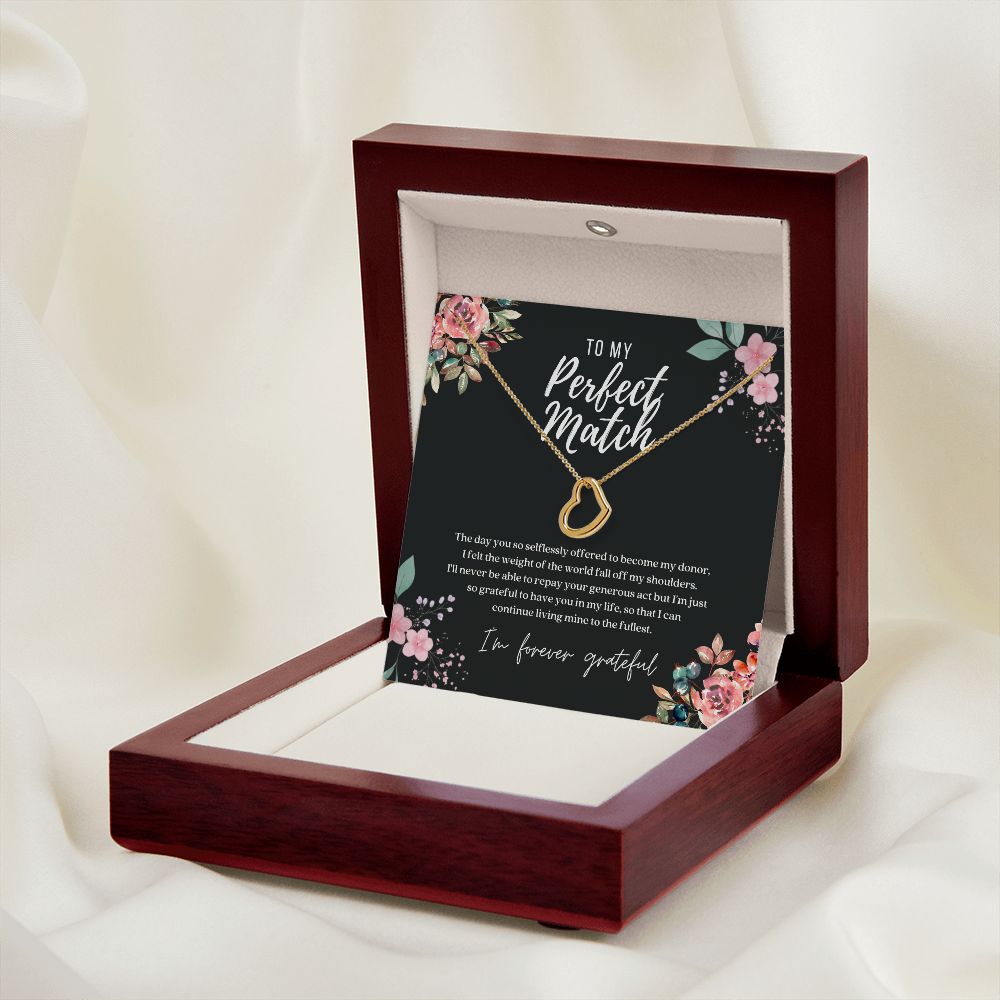 Perfect Match Donor Dainty Heart Necklace