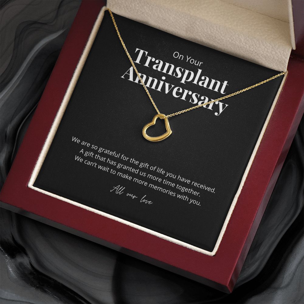 Transplant Anniversary Dainty Heart Necklace