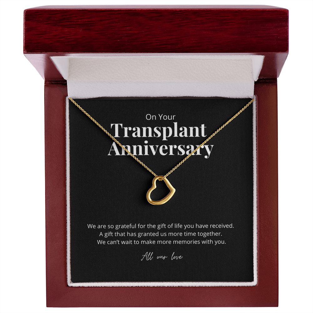 Transplant Anniversary Dainty Heart Necklace