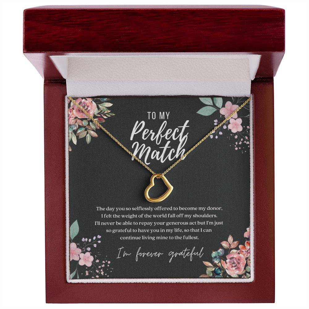 Perfect Match Donor Dainty Heart Necklace