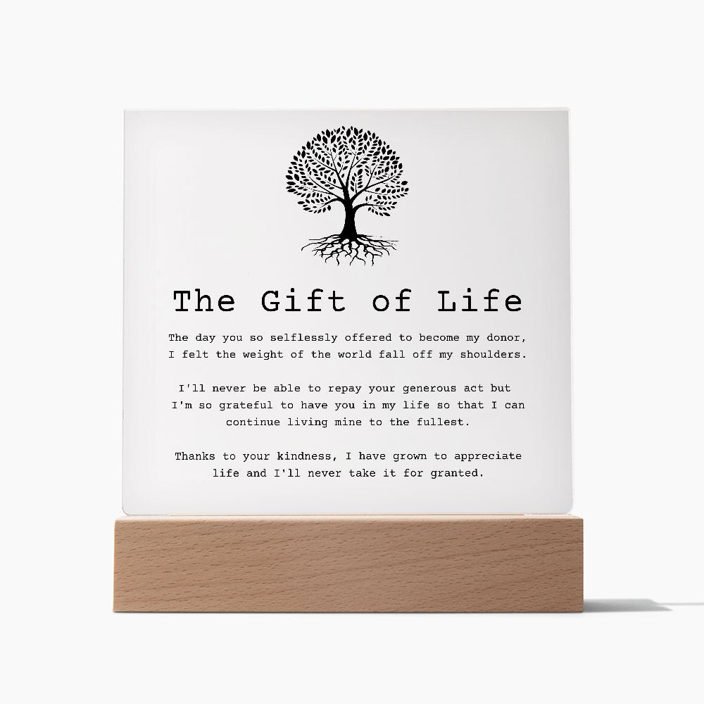 The Gift of Life — Organ Donor Acrylic Plaque