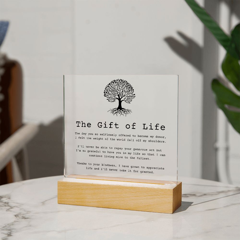 The Gift of Life — Organ Donor Acrylic Plaque