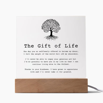 The Gift of Life — Organ Donor Acrylic Plaque