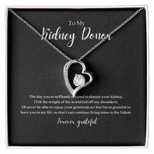 Load image into Gallery viewer, Kidney Donor Forever Grateful Heart Pendant Necklace
