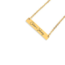 Load image into Gallery viewer, Kidney Donor Custom Coordinates Horizontal Bar Necklace
