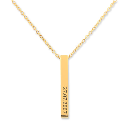 Kidney Donor Custom Date Vertical Bar Necklace