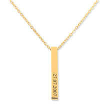 Load image into Gallery viewer, Kidney Donor Perfect Match Custom Date Vertical Bar Necklace
