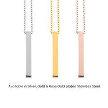 Load image into Gallery viewer, Kidney Donor Perfect Match Custom Date Vertical Bar Necklace
