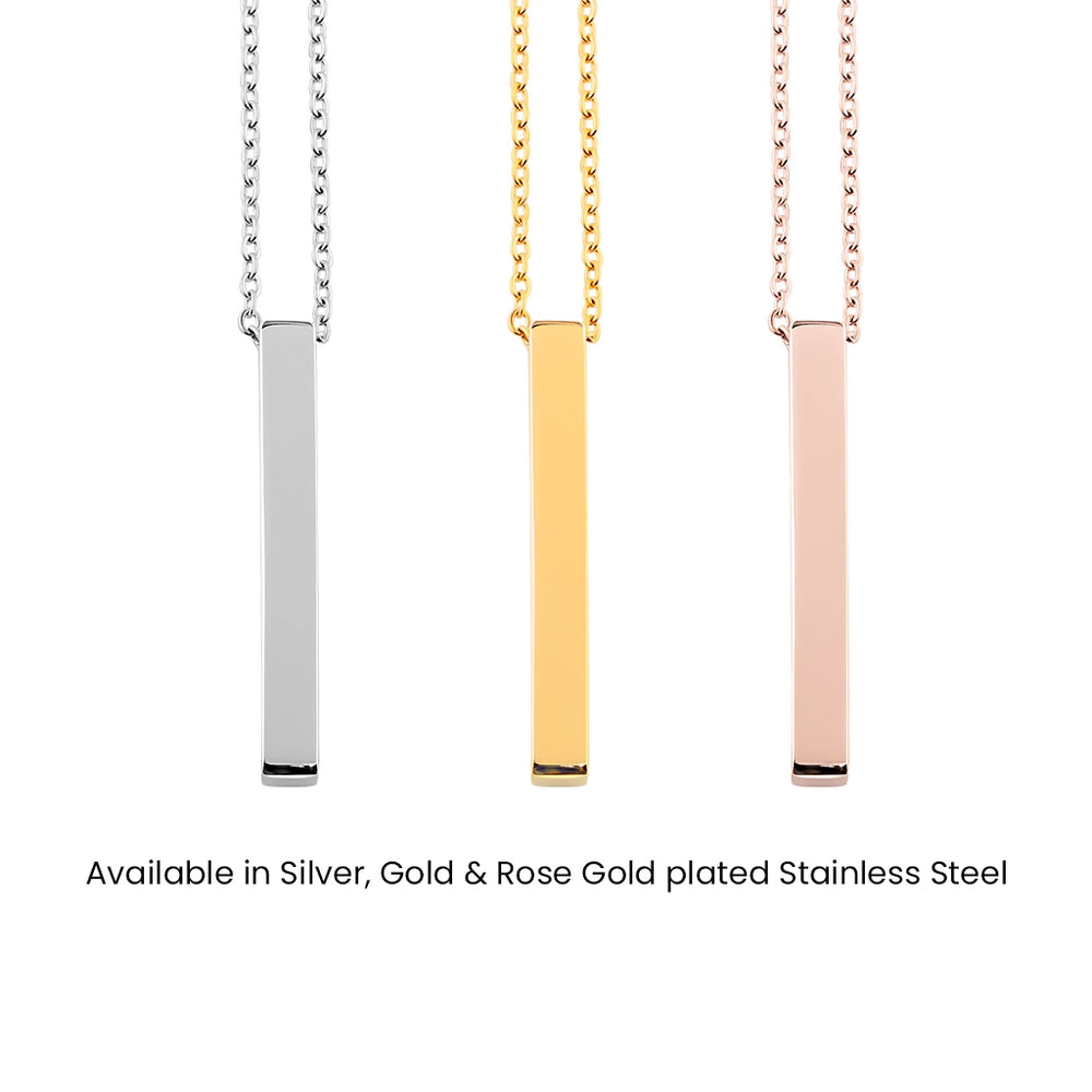 Kidney Donor Custom Date Vertical Bar Necklace