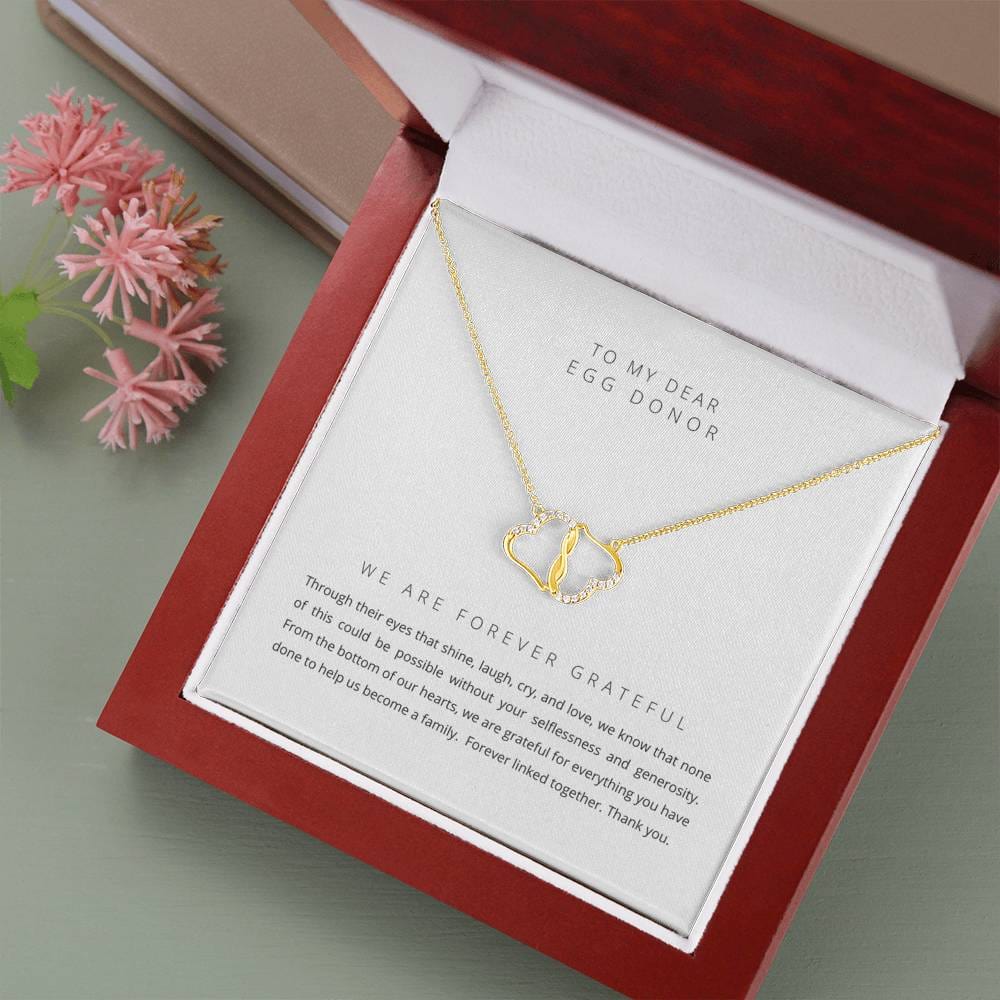ShineOn Fulfillment Jewelry Egg Donor Forever Grateful Gold Hearts Necklace