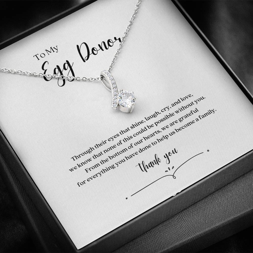 ShineOn Fulfillment Jewelry Standard Box Fertility Ribbon Necklace Thank You Gift
