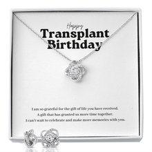 Load image into Gallery viewer, ShineOn Fulfillment Jewelry Happy Transplant Anniversary Birthday Knot Necklace and Earring Set
