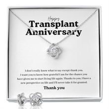 Load image into Gallery viewer, ShineOn Fulfillment Jewelry Happy Transplant Anniversary Knot Necklace and Earring Set
