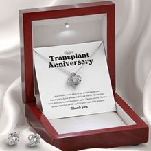 Load image into Gallery viewer, ShineOn Fulfillment Jewelry Happy Transplant Anniversary Knot Necklace and Earring Set
