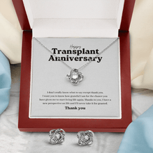 Load image into Gallery viewer, ShineOn Fulfillment Jewelry Happy Transplant Anniversary Knot Necklace and Earring Set
