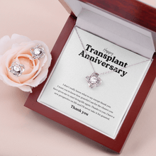 Load image into Gallery viewer, ShineOn Fulfillment Jewelry Mahogany Style Luxury Box Happy Transplant Anniversary Knot Necklace and Earring Set
