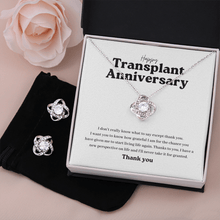 Load image into Gallery viewer, ShineOn Fulfillment Jewelry Standard Box Happy Transplant Anniversary Knot Necklace and Earring Set
