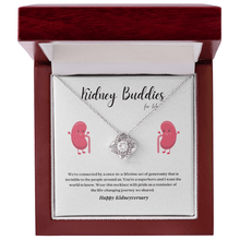 Load image into Gallery viewer, ShineOn Fulfillment Jewelry Mahogany Style Luxury Box (w/LED) Kidney Buddies Transplant Anniversary Pendant Necklace
