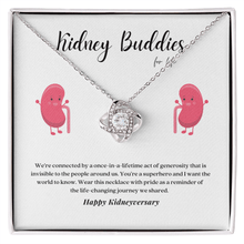 Load image into Gallery viewer, ShineOn Fulfillment Jewelry Two Toned Box Kidney Buddies Transplant Anniversary Pendant Necklace

