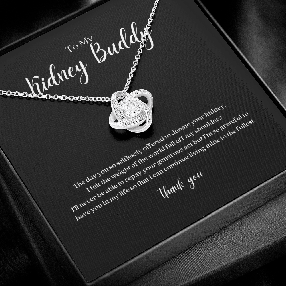 ShineOn Fulfillment Jewelry Standard Box Kidney Buddy 'Thank You' Knot Necklace