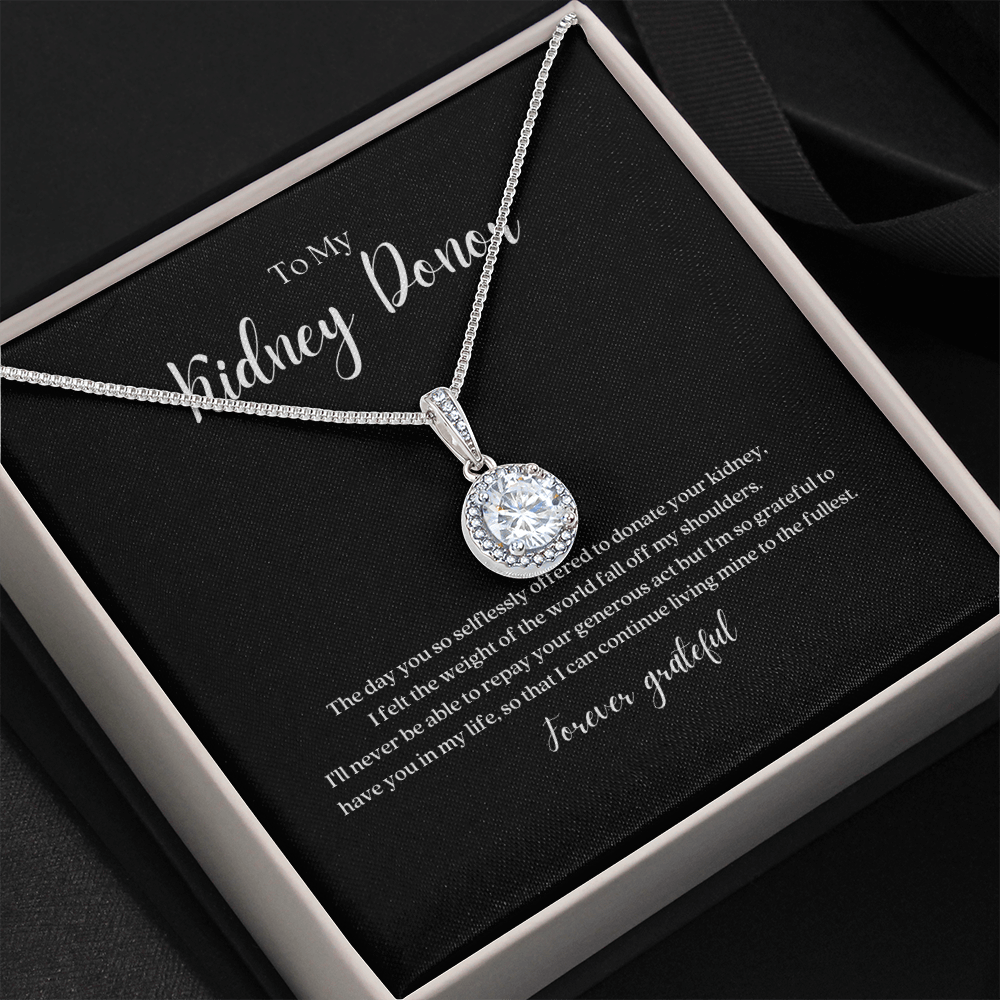 ShineOn Fulfillment Jewelry Standard Box Kidney Donor Eternal Gratitude Pendant Necklace