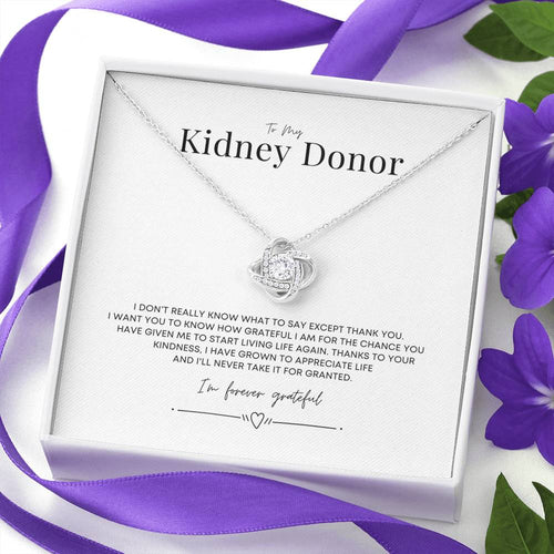 ShineOn Fulfillment Jewelry Kidney Donor 'Forever Grateful' Knot Necklace