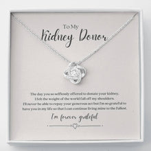 Load image into Gallery viewer, ShineOn Fulfillment Jewelry Standard Box Kidney Donor &#39;Forever Grateful&#39; Necklace
