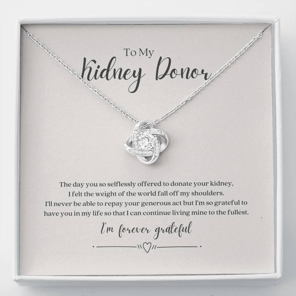 ShineOn Fulfillment Jewelry Standard Box Kidney Donor 'Forever Grateful' Necklace