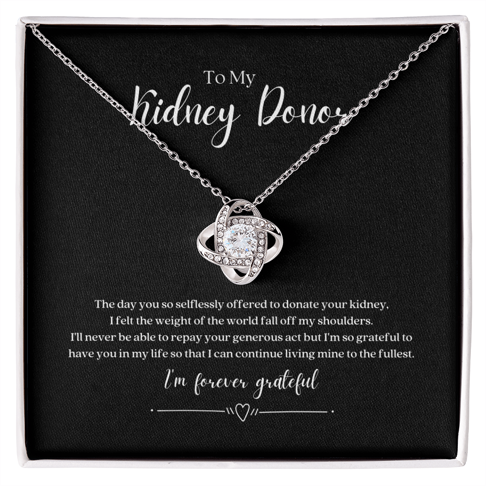 ShineOn Fulfillment Jewelry Standard Box Kidney Donor 'Forever Grateful' Pendant Necklace