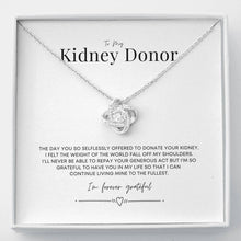 Load image into Gallery viewer, ShineOn Fulfillment Jewelry Standard Box Kidney Donor &#39;Forever Grateful&#39; Transplant Necklace
