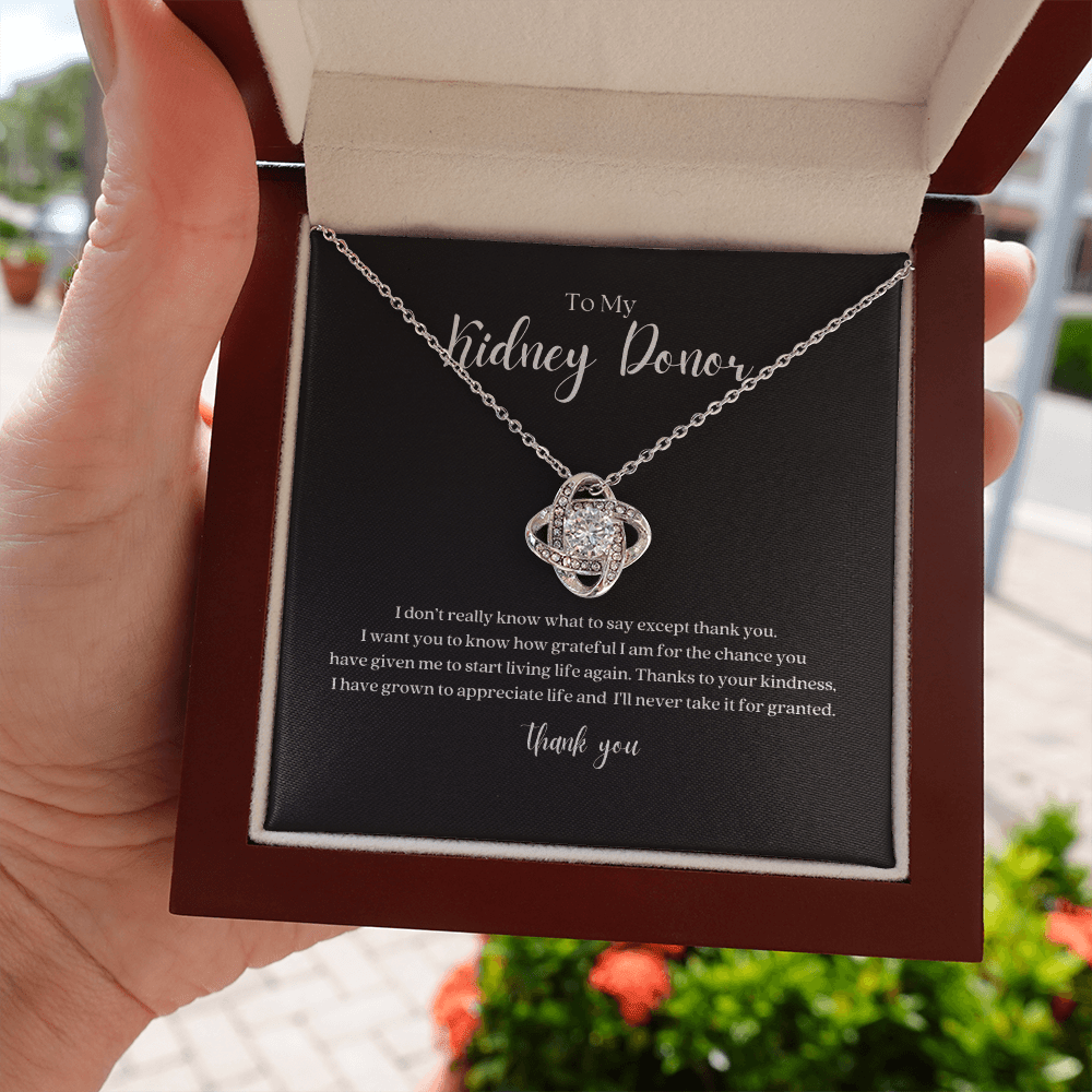 ShineOn Fulfillment Jewelry Kidney Donor Knot Necklace - Thank You Gift