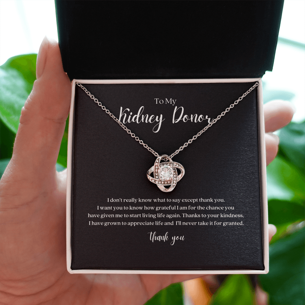 ShineOn Fulfillment Jewelry Kidney Donor Knot Necklace - Thank You Gift