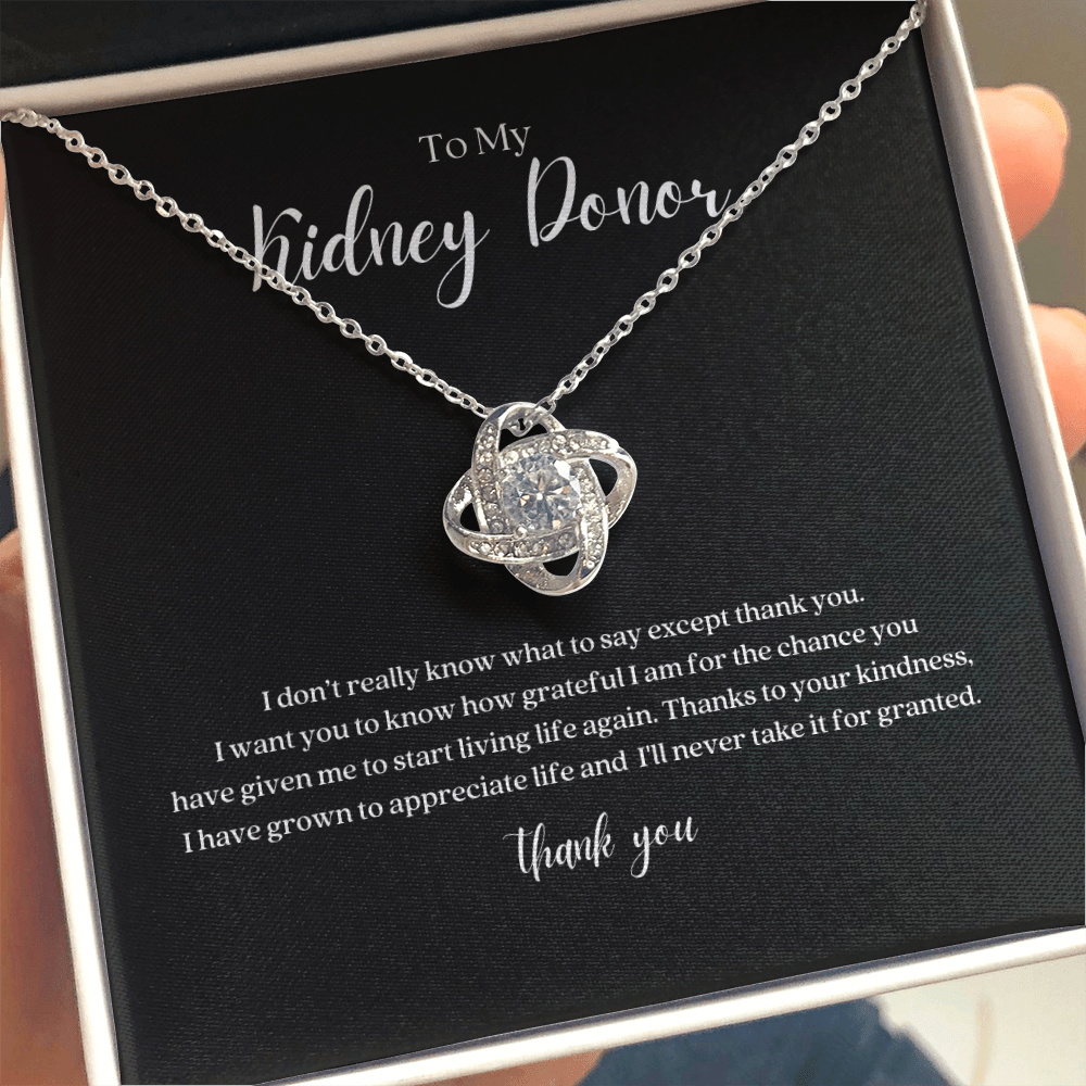 ShineOn Fulfillment Jewelry Kidney Donor Knot Necklace - Thank You Gift