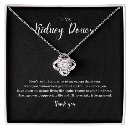 ShineOn Fulfillment Jewelry Standard Box Kidney Donor Knot Necklace - Thank You Gift